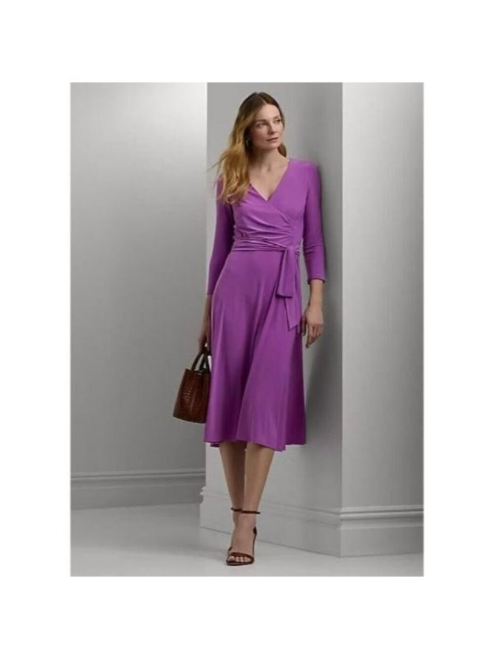 NEW Lauren Ralph Lauren Women's 16P Surplice Jersey Dress NWT $145 - Picture 5 of 5